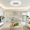 Bladeless Ceiling Fans with Lights, 20" Modern Flush Mount Ceiling