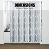 Gelbchu Grey Long Geometric Shower Curtain, Waterproof Design and Polyester,
