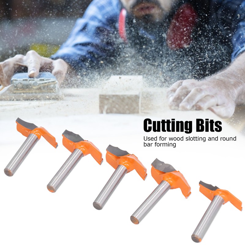 5Pcs 6mm Shank Router Bit Yellow Milling Cutter for Cabinet