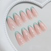24Pcs Press on Nails Medium Short Almond French Tip with
