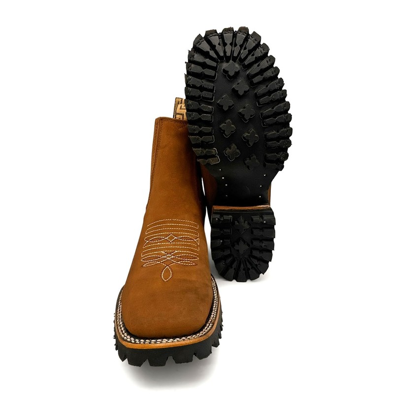 The Western Shops Mens Leather Square Toe Western Ankle Boot