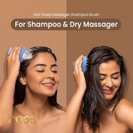 Ross Round Hair Scalp Massager Shampoo Hair Brush Super Soft Bristles Exfoliating Anti-Dandruff (Blue)