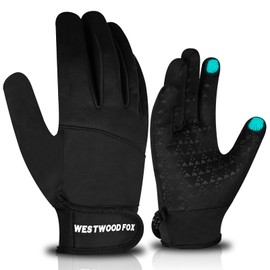 WESTWOOD FOX Warm Winter Gloves,Windproof Waterproof Cycling Gloves for men women, Anti Slip Touchscreen Running Gloves,Elastic Cuff Thermal Gloves for Running Driving Climbing Hiking (Black, XL)