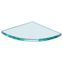 Dulles Glass 10" x 10" Quarter Round Floating Glass Shelf - Shelf Only - Tempered - 3/8" Thick - Flat Polished Glass