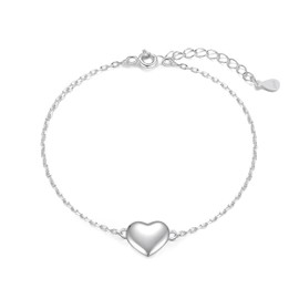 Philip Jones Sterling Silver Heart Bracelet