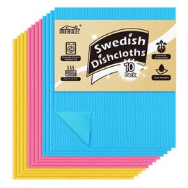 HOMEXCEL Swedish Dishcloths for Kitchen 20 Pack, Sponge Dish Cloth for Counters & Washing Dishes, Reusable and Absorbent Paper Towels, 3 Colors Assorted
