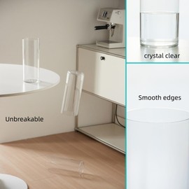 4 Pcs Acrylic Clear Cylinder Flower Vase for Plants Bouquet, Unbreakable Hurricane Tall Large Plastic Vases for Wedding Decor, High Hydroponic Floor Vase (H 10" + H 12" 2 Each No Flowers)