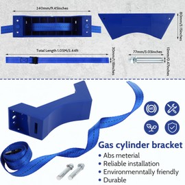 TrelaCo 6 Pcs Propane Tank Holder Gas Cylinder Wall Mounted Bracket Nitrogen Tank Holder with Screws and Safety Chain Supported 41 Inch for 4"-12" Diameter Nitrogen Tank(Blue)