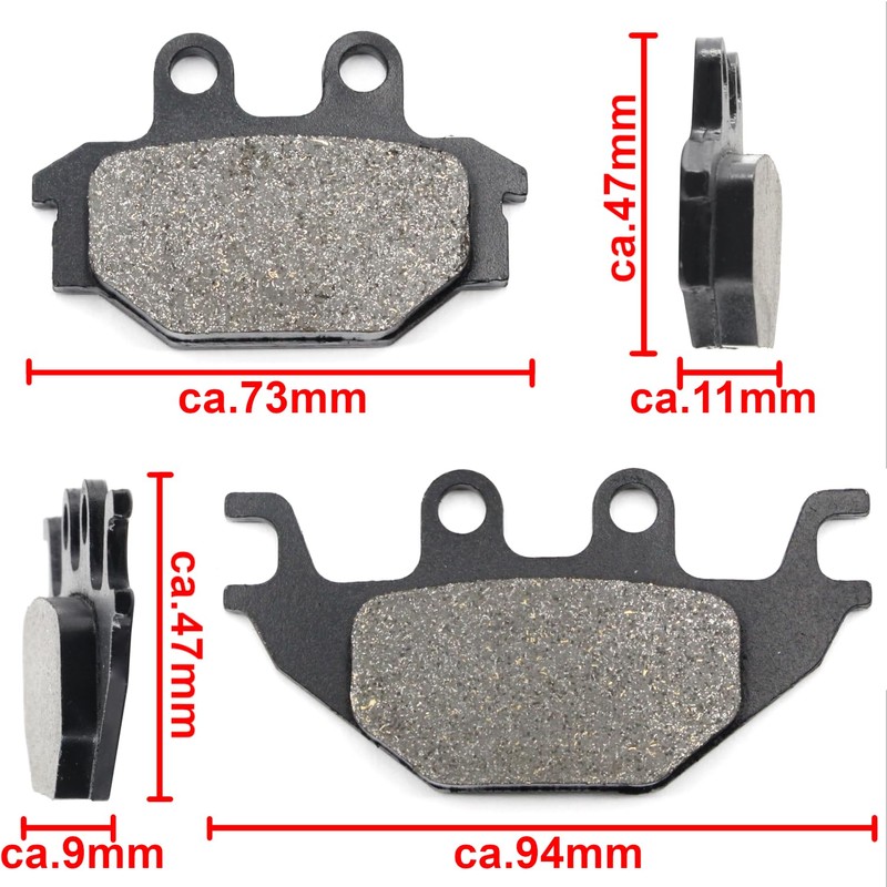 Area1 Replacement Brake Pads Rear Wheel Compatible with MT-125, 2014-2019