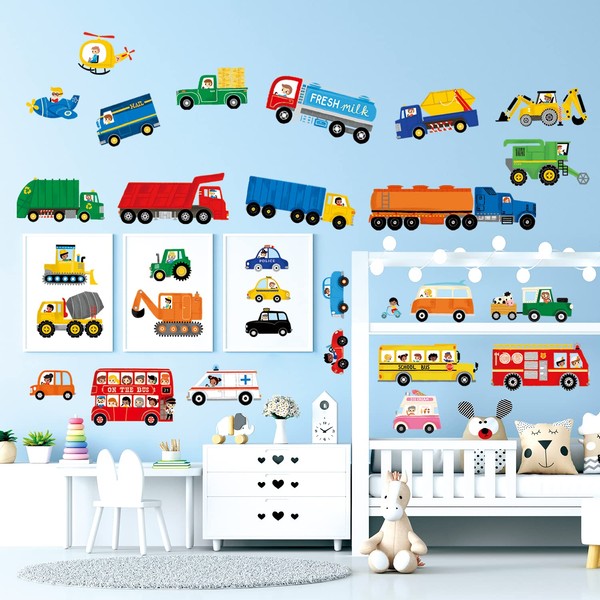 DECOWALL DSL-8064 Transport and Vehicles Wall Stickers Decals for Kids