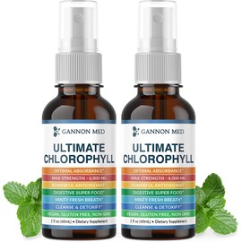 GANNON MED All Natural Liquid Chlorophyll - Energy Boost - Helps w/Digestion (Ultimate Chlorophyll - 2 Pack)