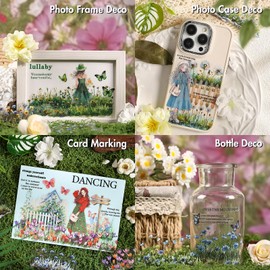 Scrapbook Flower Stickers(120Pcs) - journaling Stickers for Scrapbooking Adult Junk Journal Supplies Card Making Home Deco DIY Crafts Water Bottle