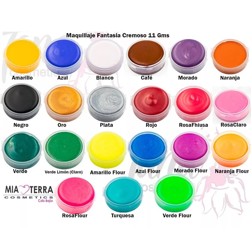 Mia Terra Cosmetics Maquillaje Pintacaritas Bodypaint Fiesta Catrina 24 Pzas