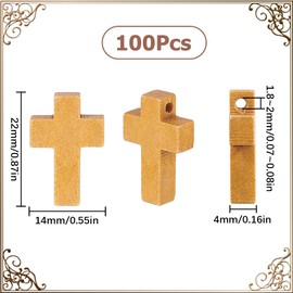 SUNNYCLUE 200Pcs 0.85x0.55Inch Wood Cross Charm Pendants Mini Natural Wooden Small Cross Charms Bulk for Party Favors DIY Rosary Necklace Jewelry Making Charms Hanging Ornament Craft DIY Accessories,