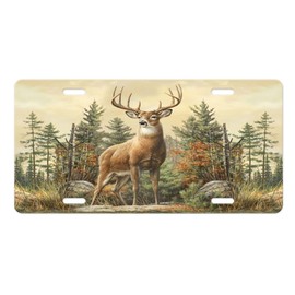 Wildlife Vanity Aluminum Front License Plate (Stag Deer)