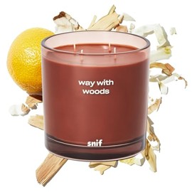 Way with Woods Luxury Scented Candle by Snif, Inviting and Crisp Scent, 200+ Hours, 100% Cotton Fiber Wicks, Soy Wax Blend, Non-Toxic, Vegan, 50 oz