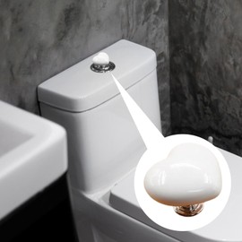 White Love Heart Shaped Toilet Tank Button, Colorful Love Toilet Button, Toilet Push Button Flush Replacement, Toilet Replacement Parts，Portable Accessory Handle Toilet Press Tool Bathroom Fixtures