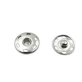 20 Sets Silver Sew-on Snap Button,Big Metal Snap Fastener Durable Press Studs Buttons for Sewing Clothing 25mm ET1005