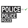 SUVIYA Police Patch with Hook and Loop (White, 8.5x3 inch)