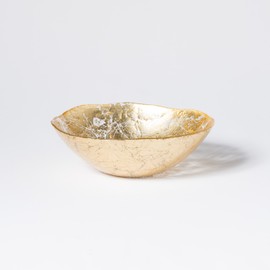 Vietri Moon Glass Small Bowl, Gold, Handmade Decorative Dish, Fruit & Candy Bowl for Office/Home