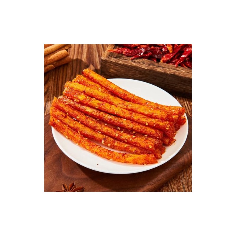 Mkostlich Latiao Spicy Snack, Latio Spicy Strip 辣条(3.8oz(Pack of 2),