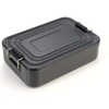 TROIKA BOX82 Lunch Box with Clip Lock Aluminium Black Size: