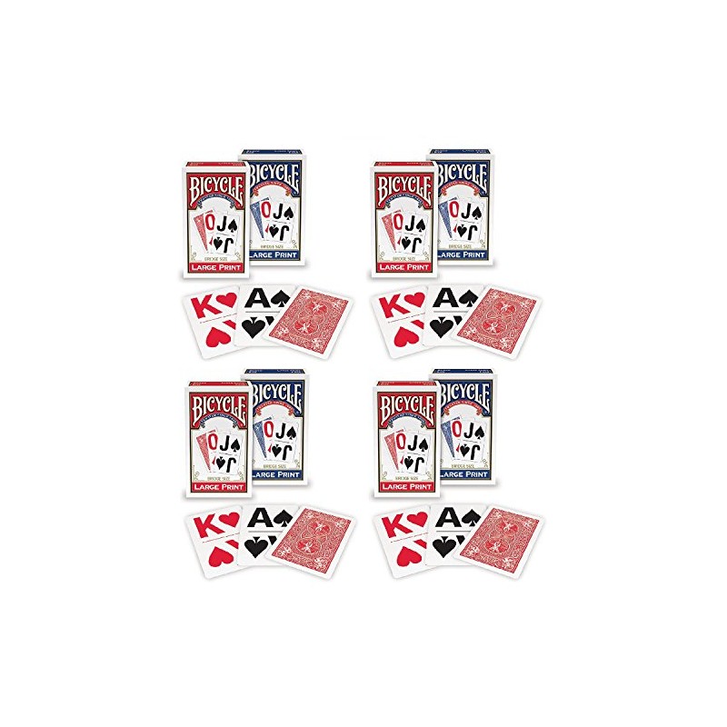 Bicycle Large Print Playing Cards (4-Pack)
