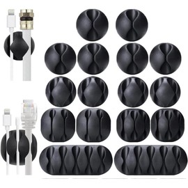 Timotech Organizador de Cables, Clips para Cables, Organizador de Cables Escritorio, Set de 30 Ataduras para Cables para Computadora, Electrodomésticos y Dispositivos Electrónicos y Escritorio.