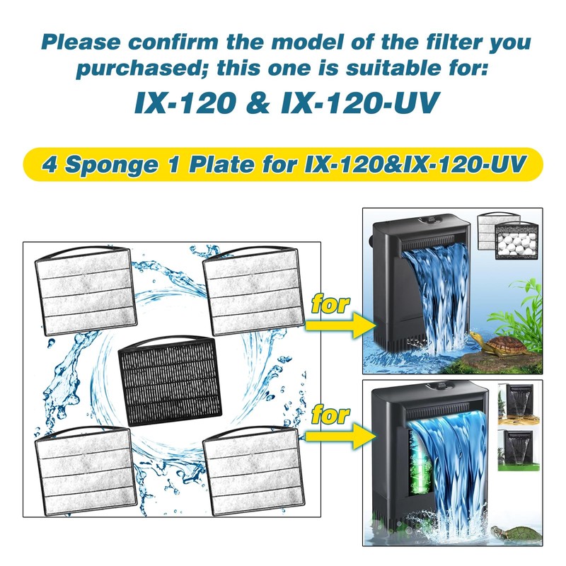TARARIUM Aquarium Filters Accessories for Large IX-120 Filter & IX-120