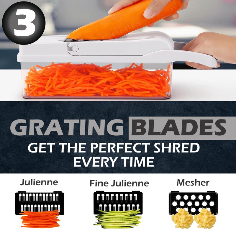 NICKSTOOL 26-in-1 Vegetable Chopper with Container - Veggie Slicer, Kitchen
