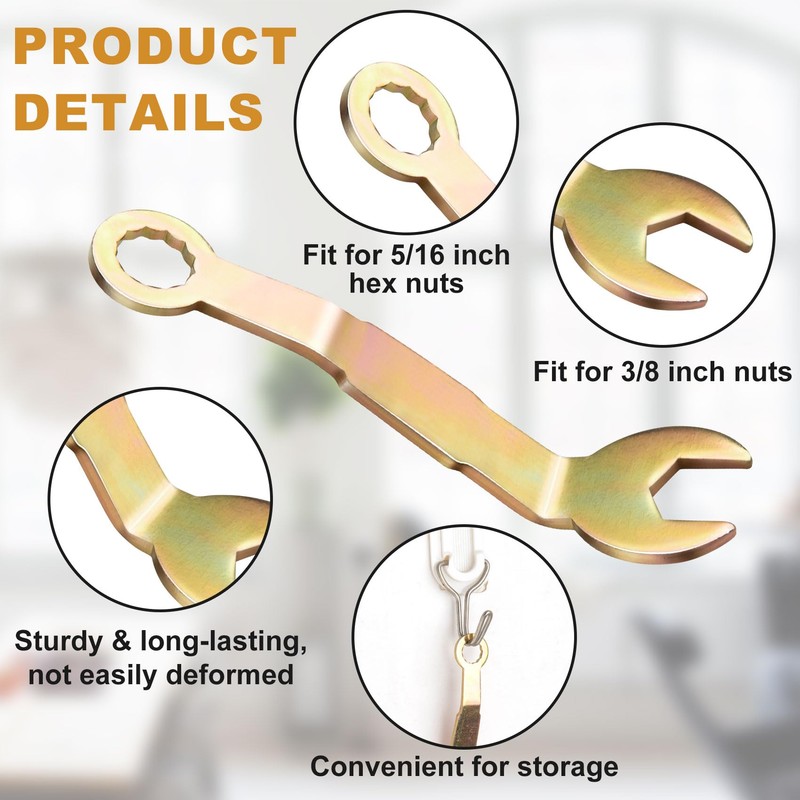 PAGOW 2 Pcs Pivot Adjustment Wrench, 3/8" Bi-Fold Open Wrench,