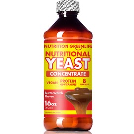 Nutritional Yeast Concentrate by Nutrition Greenlife (16 fl oz) with Vitamin B-12, Beta Glucan, Amino Acids | Butterscotch Flavor