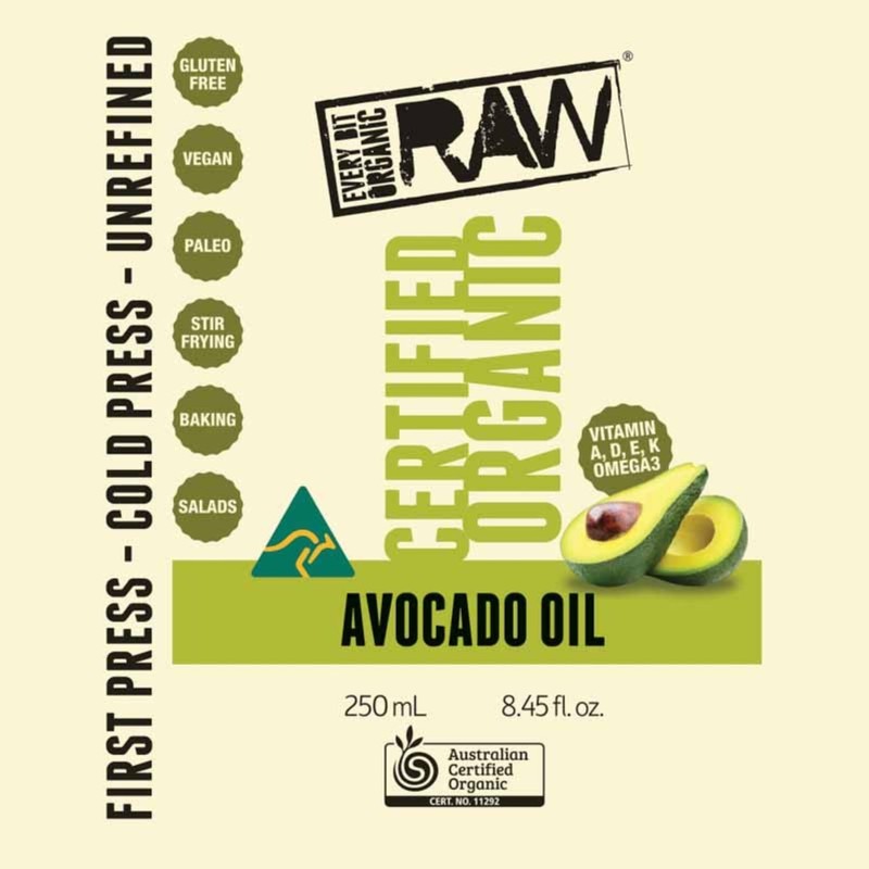 Every Bit Organic Cold Pressed Avocado Oil 250 ml