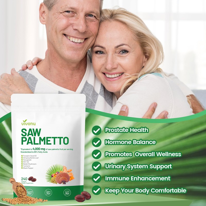 VivoNu Saw Palmetto Extract 8 in 1, Pumpkin Seed Oil