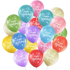 Jwssor Birthday Balloons,20pcs Latex Balloons,12inch Happy Birthday Balloons for Women Men Birthday Party Decoration