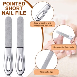 3 limas de uñas de acero inoxidable con funda de cuero, limas de uñas de doble cara, mango antideslizante, lima de uñas de diamante, fácil de moler, lima de uñas de metal para uñas naturales (marrón)