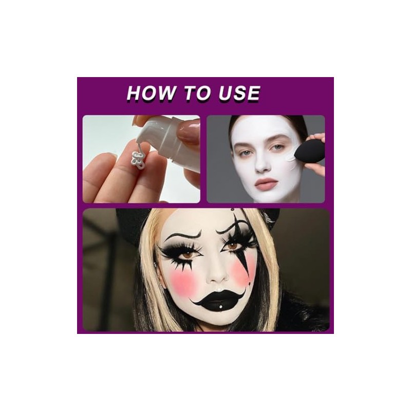 Pintura Facial Blanca Halloween Maquillaje Base Líquida Cara 30ml Profesional