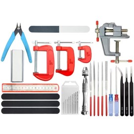 BXQINLENX Professional 23 PCS Model Tools Kit Modeler Basic Tools Craft Set Hobby Building Tools Kit for Gundam Car Model Building Repairing and Fixing(K)