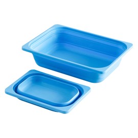 Beright 2 Pack Storage Bins, Collapsible Wash Basin Folding Dish Tub Sink, Space Saving for Dishing, Fruit, and Camping, Hiking and Home, Blue, 2 in 1 Set