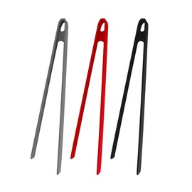 Luvilly 3Pcs Silicone Trivet Tongs Silicone Toast Tongs Silicone Tongs For Cooking Thin Tongs For Cooking Non-Stick Silicone Food Tongs For Barbecue(11.6in,Black,Grey,Red)