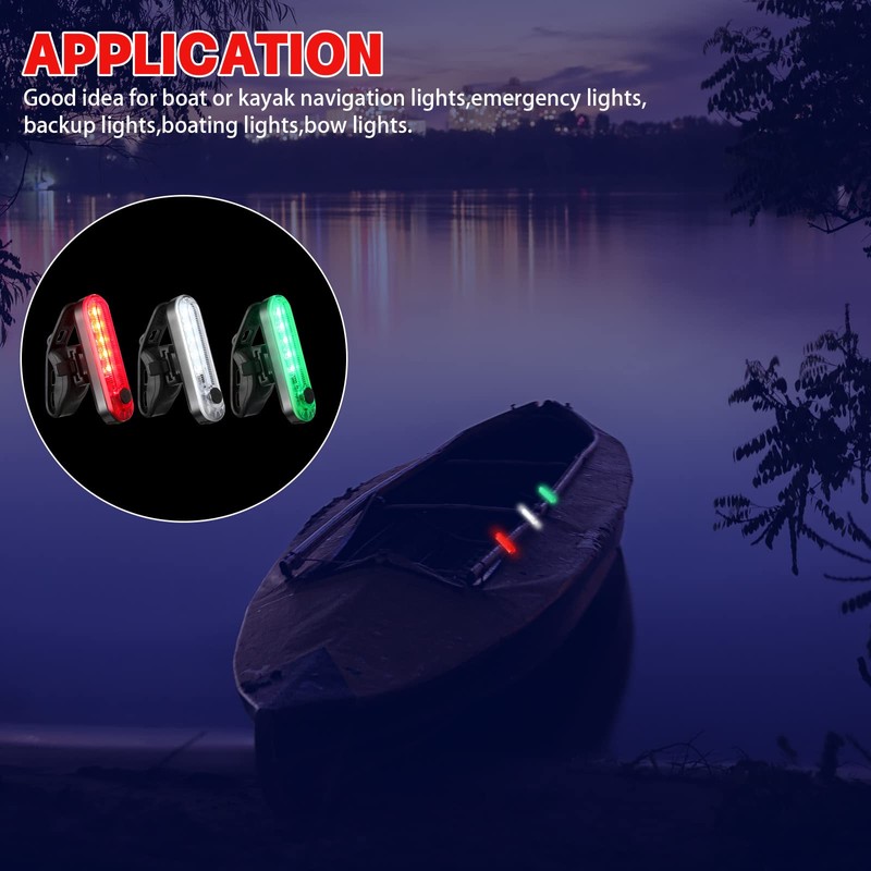 Treela 12 Pieces Battery Boat Navigation Lights Battery Powered Kayak
