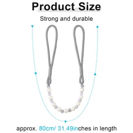 Vankra Pair Of Acrylic Pearl Curtain Tie Backs Curtain Tied Rope Decoration (Grey)