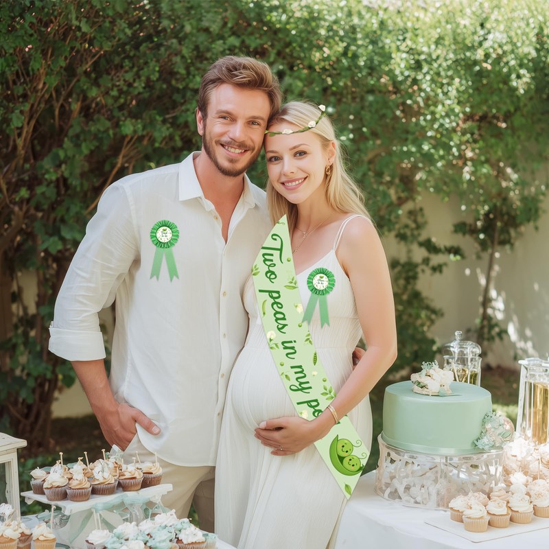 Two Peas in My Pod Twins Baby Shower Corsage Pins