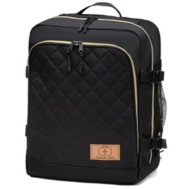 Hand Luggage for Ryanair Multifunctional Carry-On Travel Backpack Size 40x25x20cm Baggage Cabin Flight Weekend Backpack Carry On Bag Travel Color Black with Golden Zipper [102]