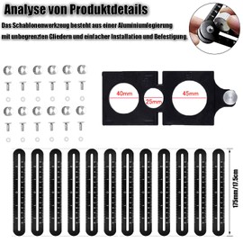 Template Tool Angle Template Template Multi-Angle Measuring Ruler Aluminum Alloy 12-Sided Brick Tool with Hole Black