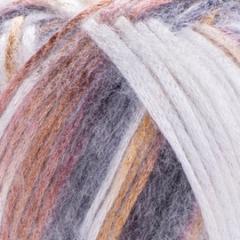 1 Ball YarnArt Melody Variegated, Chainette Yarn, Shiny Metallic Sheen Yarn for Knitting, Crochet, Embroidery, 100 grams (3.5 oz), 230 meters (251 yards), 70% Polyamide 21% Acrylic 9% Wool Blend - 902