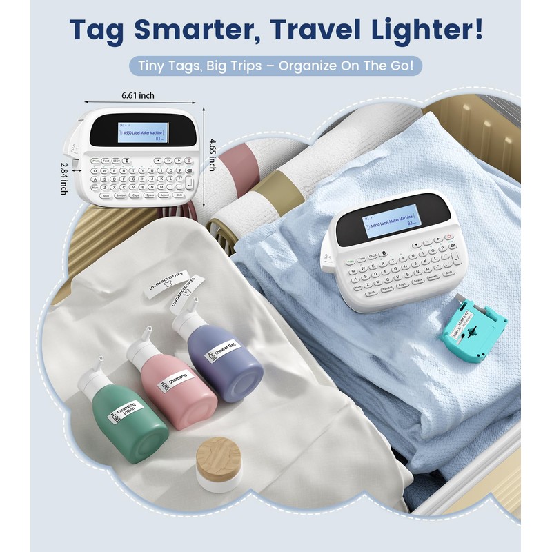 VolenGo M950 Label Maker, Rechargeable Backlit Portable Bluetooth Labeler Machine