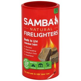 100 x Natural Firelighters, 100 Cubes, Long Lasting Fire Starters for BBQ, Campfire and Fires Coal Smokers