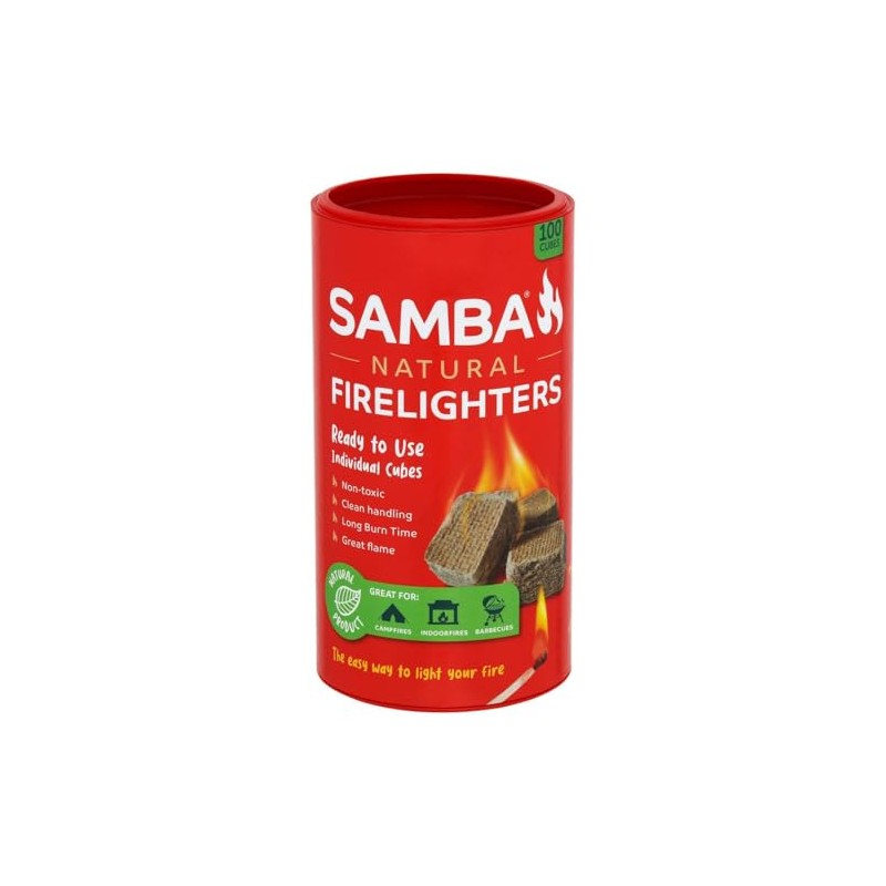 100 x Natural Firelighters, 100 Cubes, Long Lasting Fire Starters