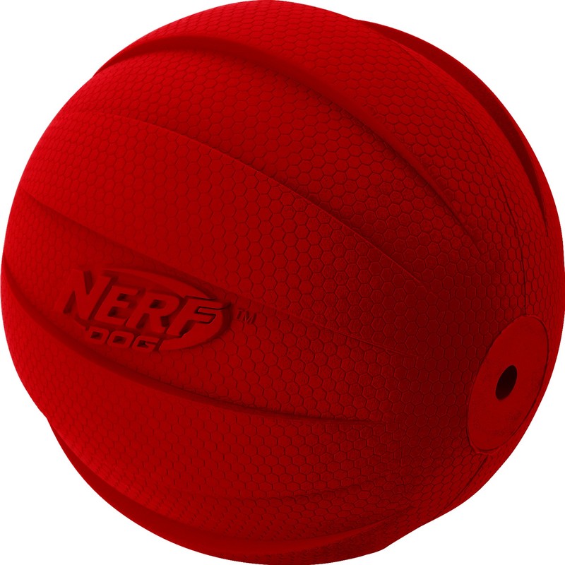 Nerf Dog Rubber Ball Dog Toy with Interactive Squeaker, Lightweight,